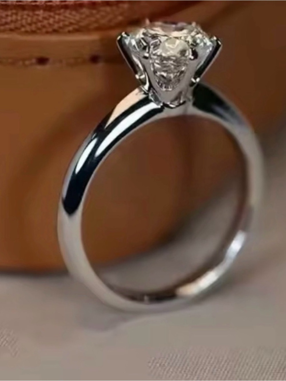 Classic Silver Solitaire Engagement Ring - Silver - Picture 2 of 6